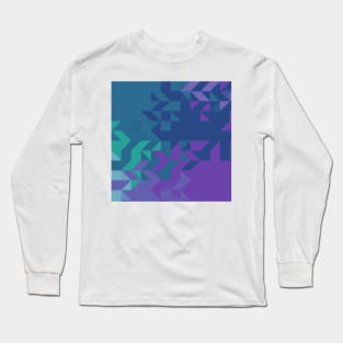 Purple Cubist Pattern Long Sleeve T-Shirt